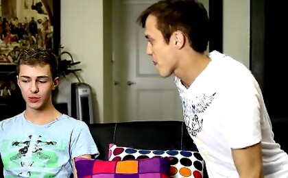 Keith is been dying to be filled by Brice\\\\'s fat cock so he bends over and opens up for his gorgeous twink friend.