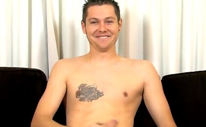Millitary stud Kyle, jerks his huge dick before blowing a huge load!