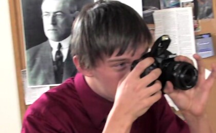 Photography teacher take geeky twink to blowjob