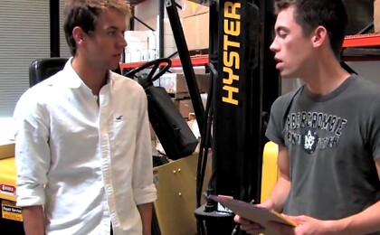 Two sexy twinks fucking on the job