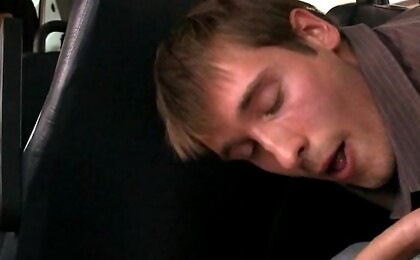 Young college boys have sex in a public bus