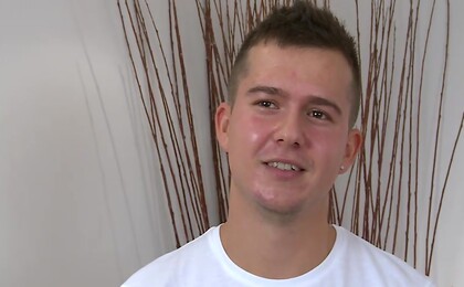 Cheeky Young Personal Trainer Anton Pumps up His Very Hard Uncut Muscle!