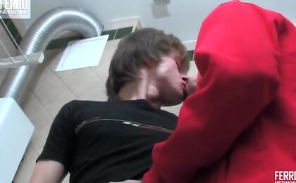 Curious straight buddy mastering his fucking techniques with eager gay guy
