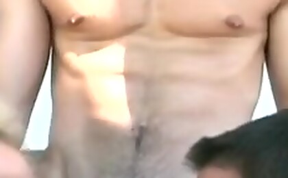 1 girl and a tattoed stud suck a big cock until it runs dry
