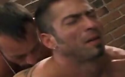 before S & M man sucks his pierced cock and fucks him anally