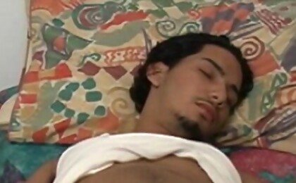 Cute latin boy gets his body touched all over.