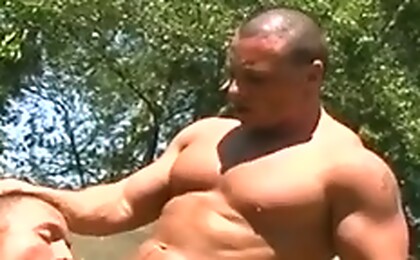 He spies and enjoys as their making sex outside their tent.