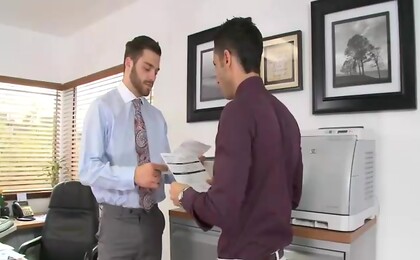 Mario Costa and Tommy Defendi have sex in office