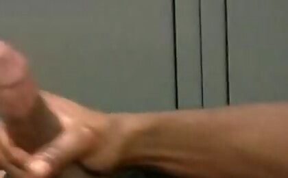 Damien Dickenson strokes his ebony cock