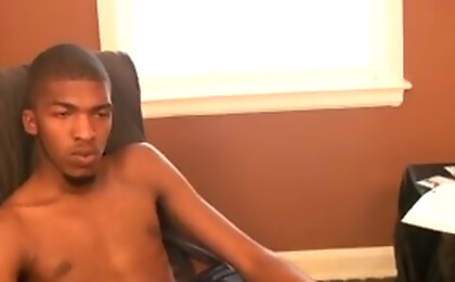 Hot ebony boy Bishop jacking off dick