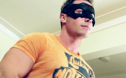 Austin plays with his muscled cock