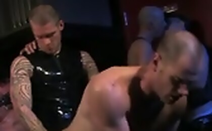 Epoc (Logan) fucks a slave while being fucked by the master