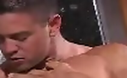 Mike strokes his muscled cock