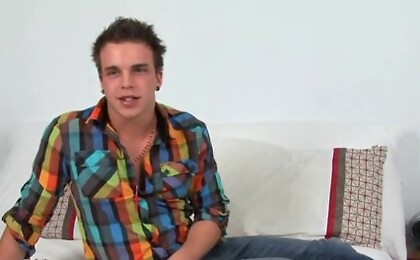 Junior. Horny boy stokes his cock and shows his cherry.