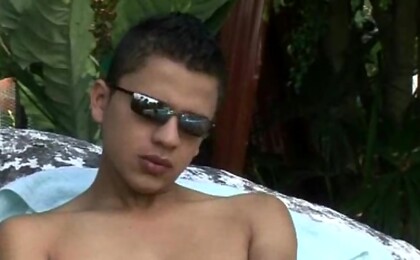 South American boy with perfect body bangs a twink