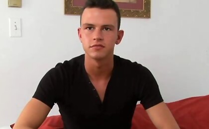 Uncut boy Terry jacking off dick