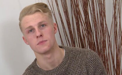 Blond Personal Trainer Ben Shows off his Hard Abs & Big Uncut Erection!