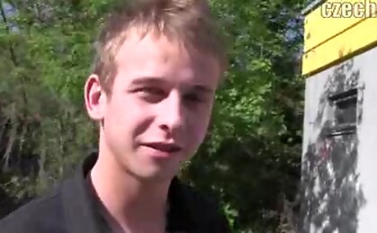 Czech Hunter 54. Hot blond sucking off dick.