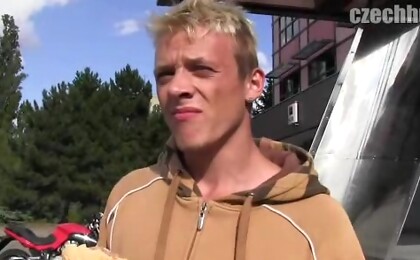 Czech Hunter 52. Blond czech boy sucking cock.