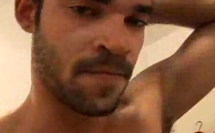 Marley jacking off his latin cock
