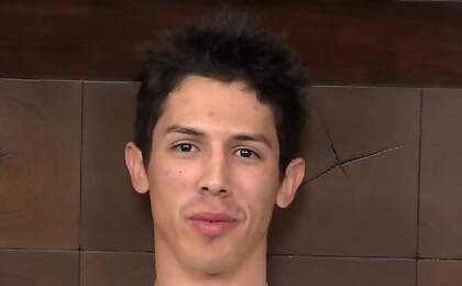 Slim boy Gustav strokes dick