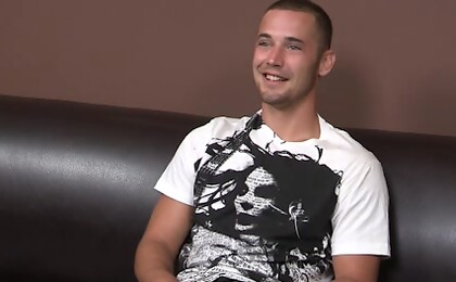 Tattooed stud Aries strokes dick