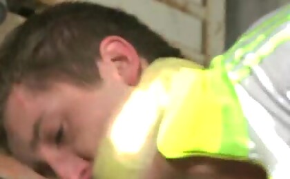 The soldier starts to milk the young reporter. Then he commands him to jerk. He kisses him and treats him like a girl.