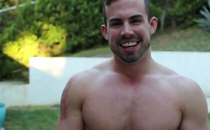 Beefy dudes Kai Madison and Austin Wolf kissing