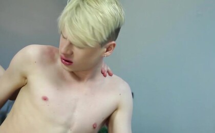 Cute blond gets banged raw by his mate's thick monster dick!