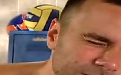 Dudes fuck hard in a locker room