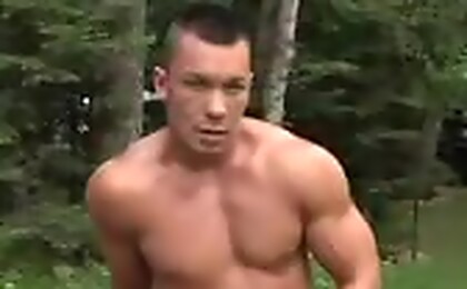 Masculed stud John Sebastian wanking off his dick