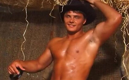 Mark shows off nice abs, and play with friends