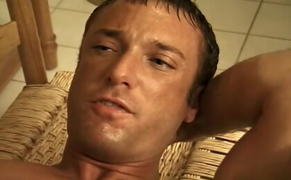 Two men having sex in a restaurant after their diner.