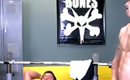 Wild masturbation in the gym