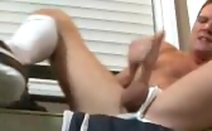 Hot boy Steven Daigle stokes his cock