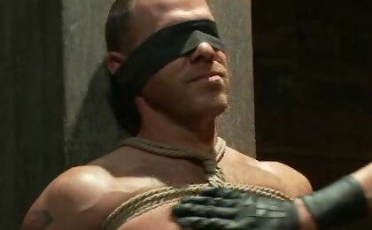 Man slaved in a dungeon, he tied and fucked