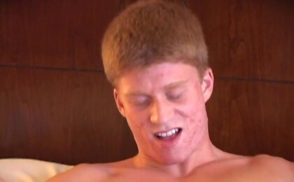 Red-haired boy jacking off