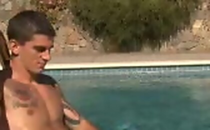 Tattooed stud Tyler Torro plays with his cock