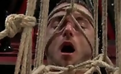 Gay gets tied up and after he takes a black dildo