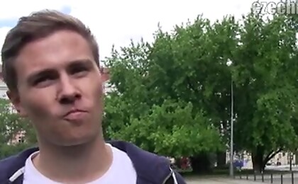 Handsome boy sucks for money