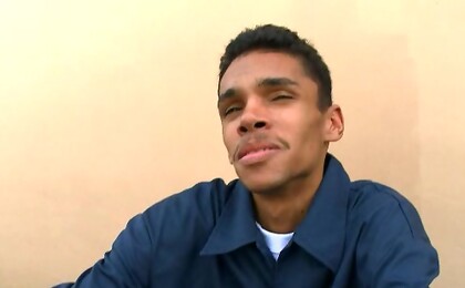Black man sucking off white dick on a parking