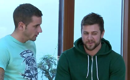 Muscular Straight Lad Cory gets his 1st Man Blow Job