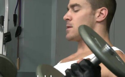 Chris and Jorge - blowjob in a gym