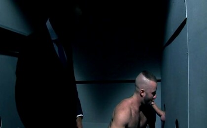 Gloryhole oral sex. Starring Paddy O'Brian, Alec Hills and Justin King