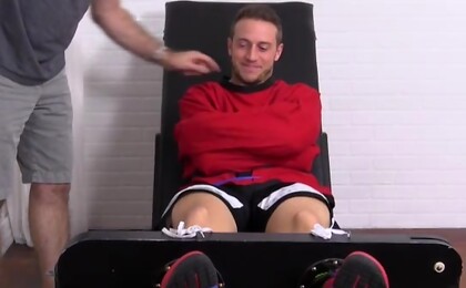 Kenny Tickled In A Straight Jacket and Tickle Chair - Kenny