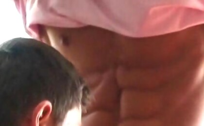 Muscle twinks Peters Twins plays with each other