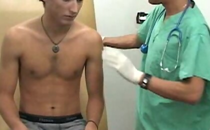 Hot college boy gets his ass played with by his doctor.