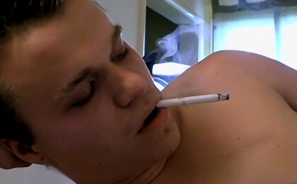 Smokin Marlboro lights Holden gives us some of the best cum shots we've ever seen!