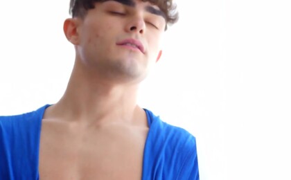 Uncut Latin cock pounds twink deep until he cums.