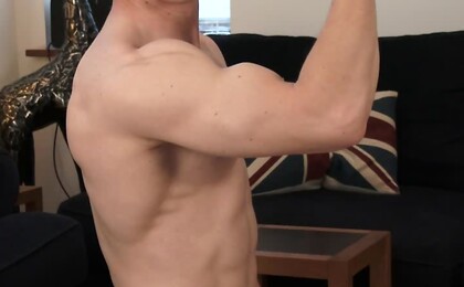 Young Straight Blond Hunk Tom Reveals His Ripped Body and Ultra Big Uncut Cock!